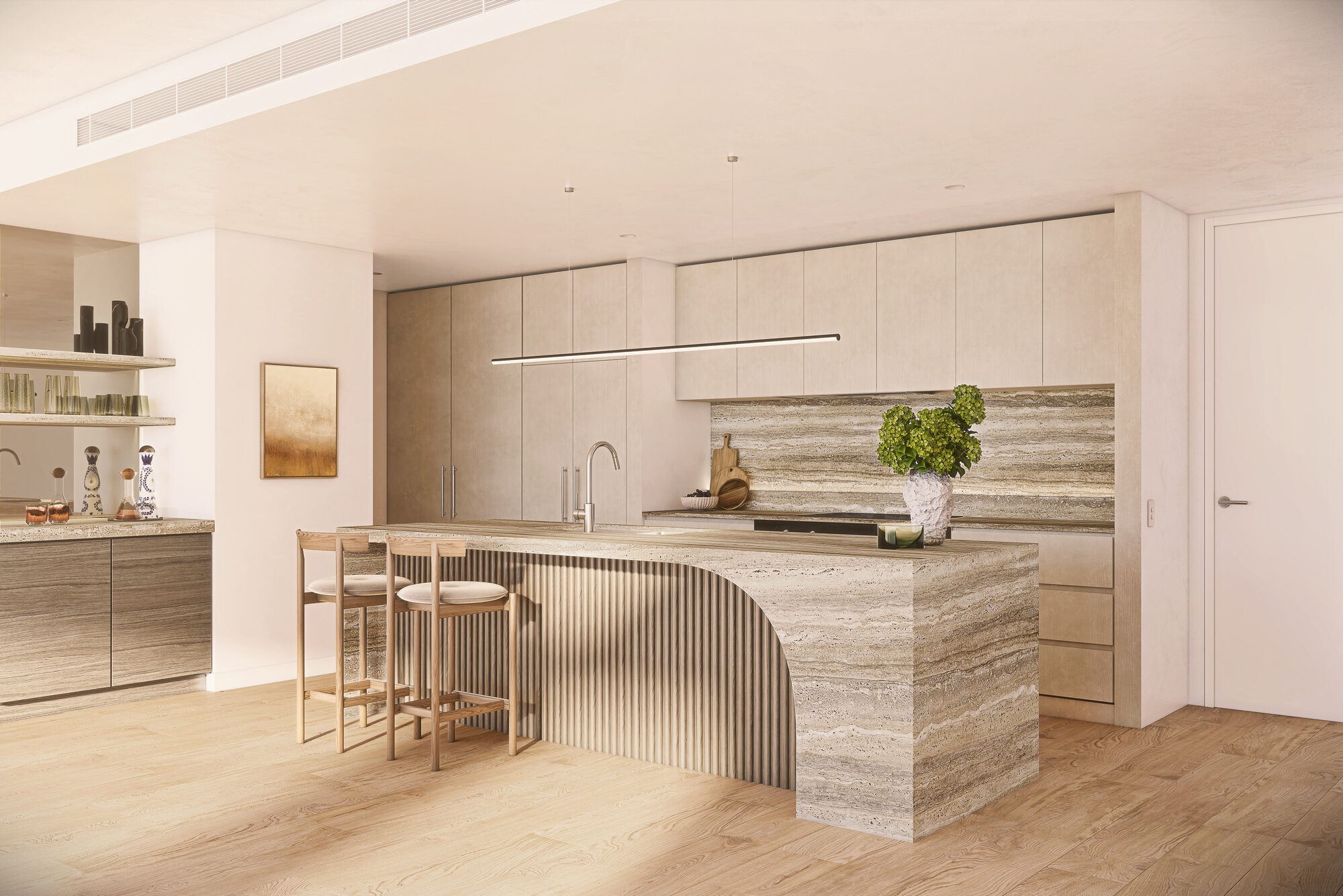Three bedroom grand kitchen at The Eveline, artist impression
